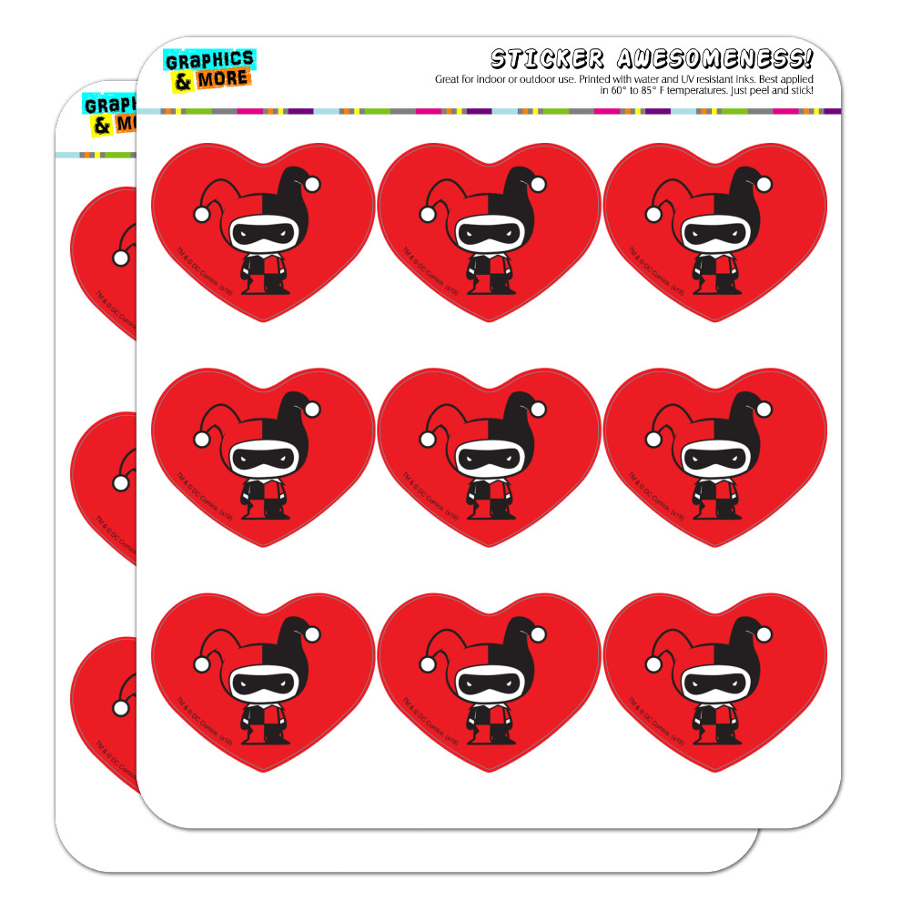 Harley Quinn Cute Chibi Character Heart Shaped Planner Calendar Scrapbook Craft  Stickers 